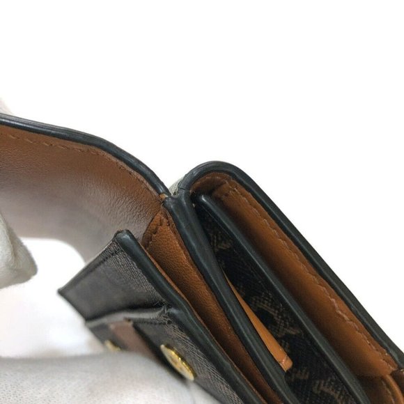 CELINE Triomphe Small trifold Compact wallet Trifold wallet PVC/Leather Brown - Picture 4 of 16